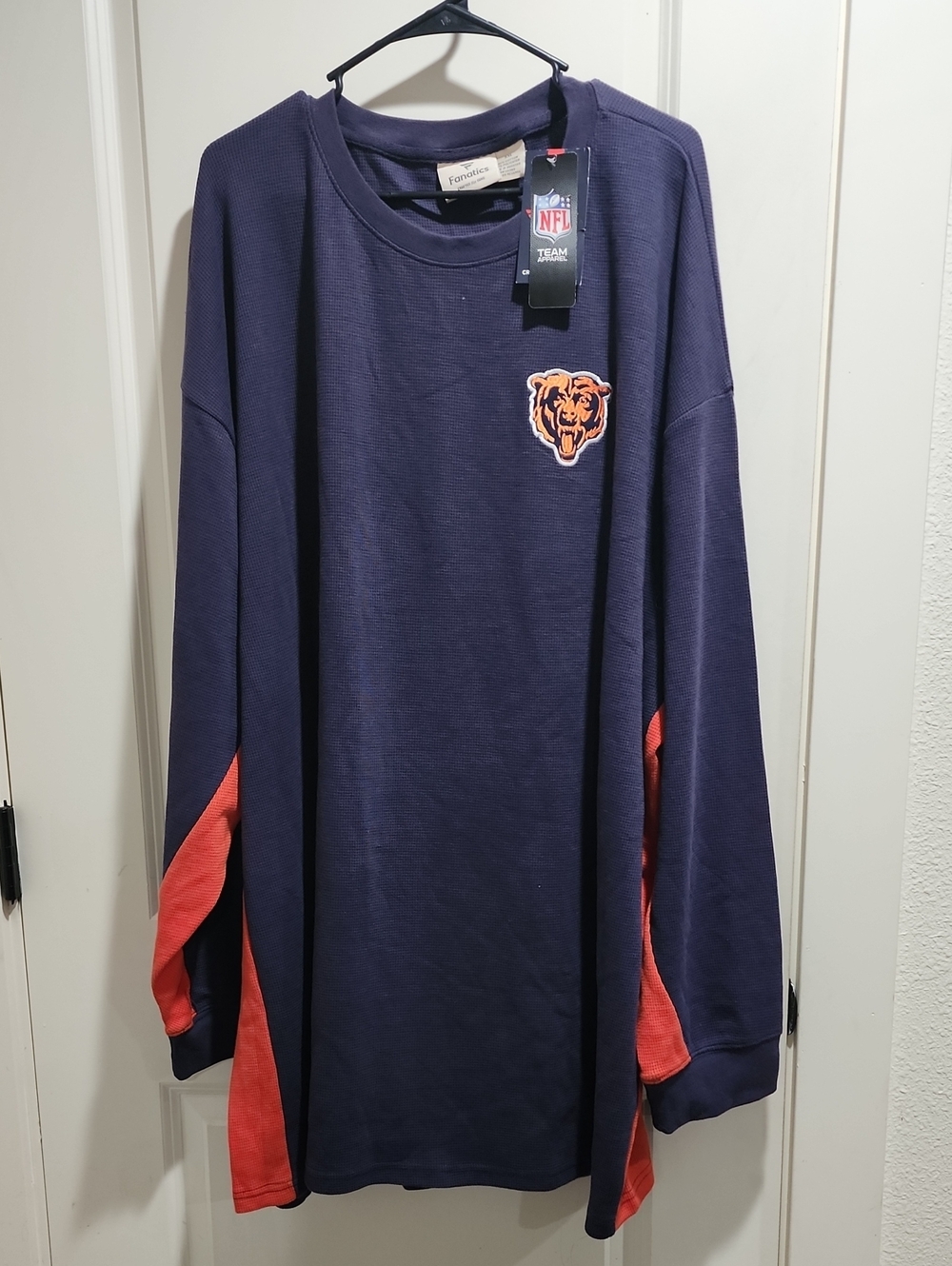 NWT Fanatics Chicago Bears Waffle Knit Thermal Long Sleeve Shirt 5XL NFL